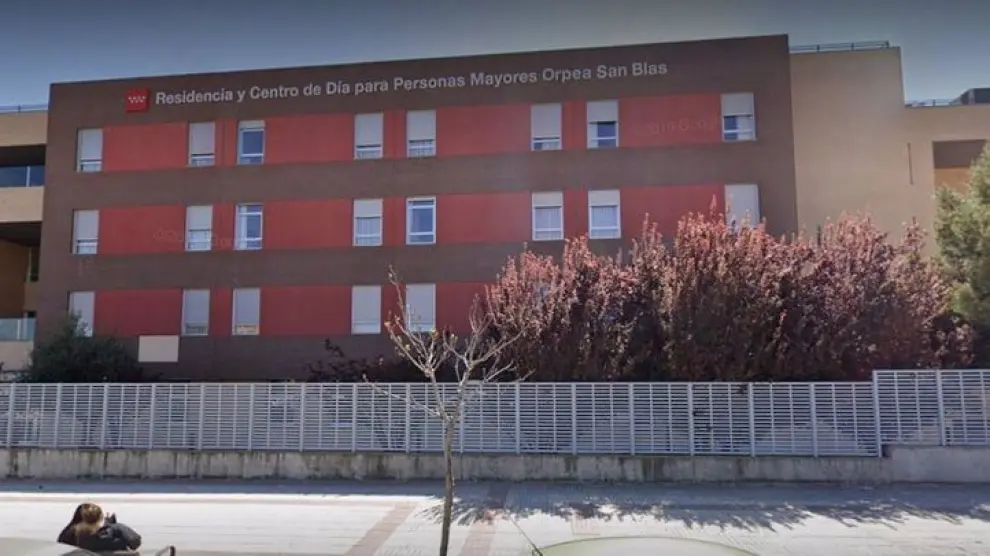 Residencia de mayores Orpea San Blas, en Madrid, donde se ha detectado un brote de coronavirus en mayores vacunados.