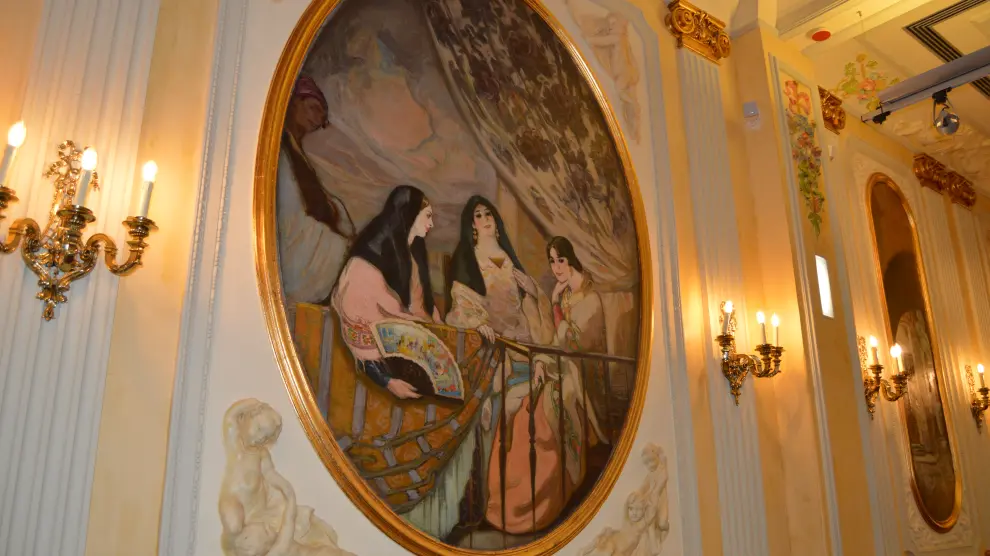 Imagen de las pinturas que decoran las estancia.