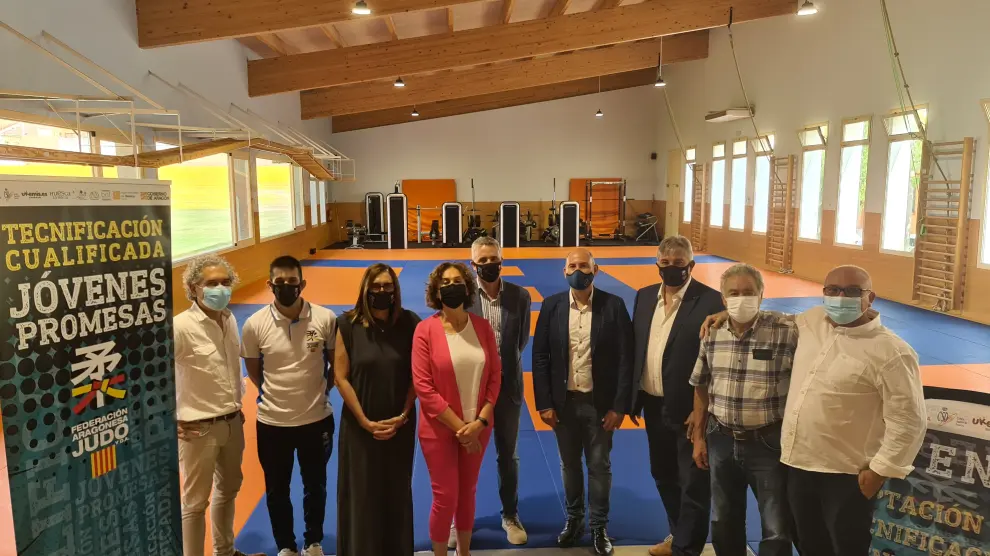 El aula de tecnificación de judo ha sido presentada este miércoles en Binéfar.