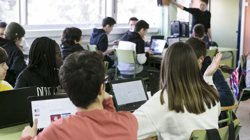 Imagen de febrero de 2020 de un examen en la Escuela de Idiomas de Zaragoza.