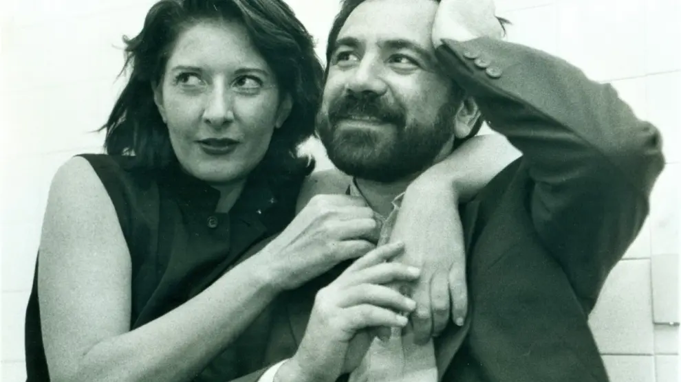 Con Marina Abramovich en 1996, en Palma de Mallorca.