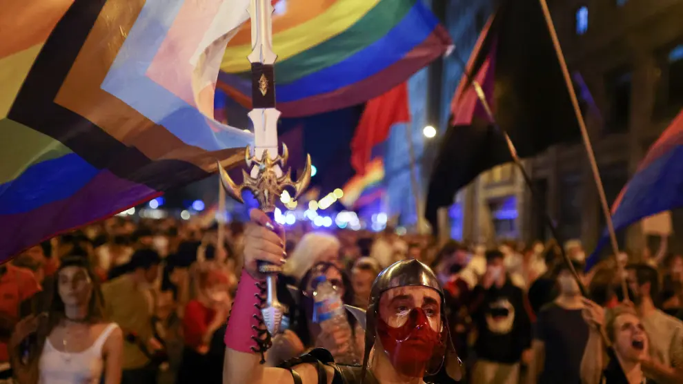 Protest against homophobic crimes following the death of Samuel Luiz, in Barcelona