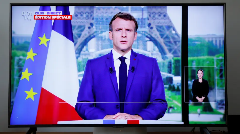 French President Macron gives televised address to the nation, in Paris