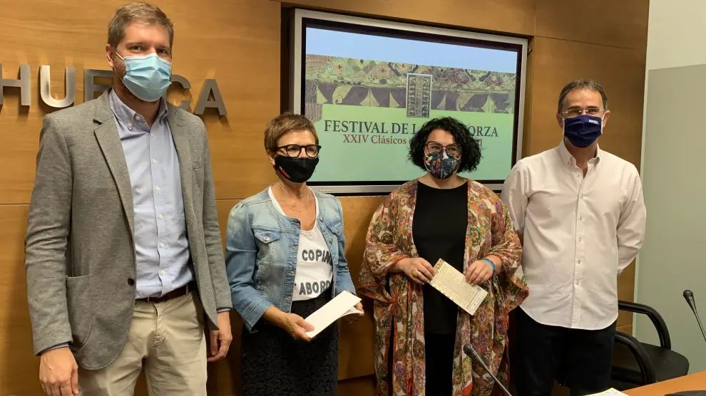 Marcel Iglesias, Maribel de Pablo, Gemma Betorz y Santiago Lleida en la presentación del festival Clásicos en la frontera