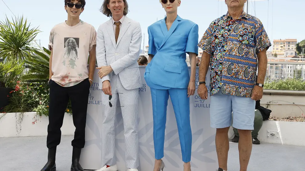 Timothee Chalamet, Wes Anderson, Tilda Swinton y Bill Murray, estos días en Cannes