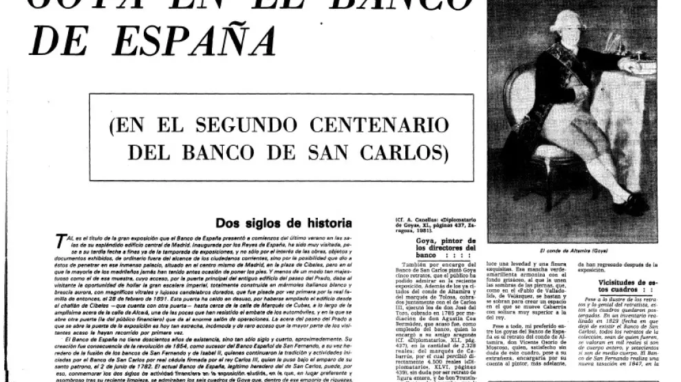 Artículo publicado por Julián Gállego en HERALDO en 1982