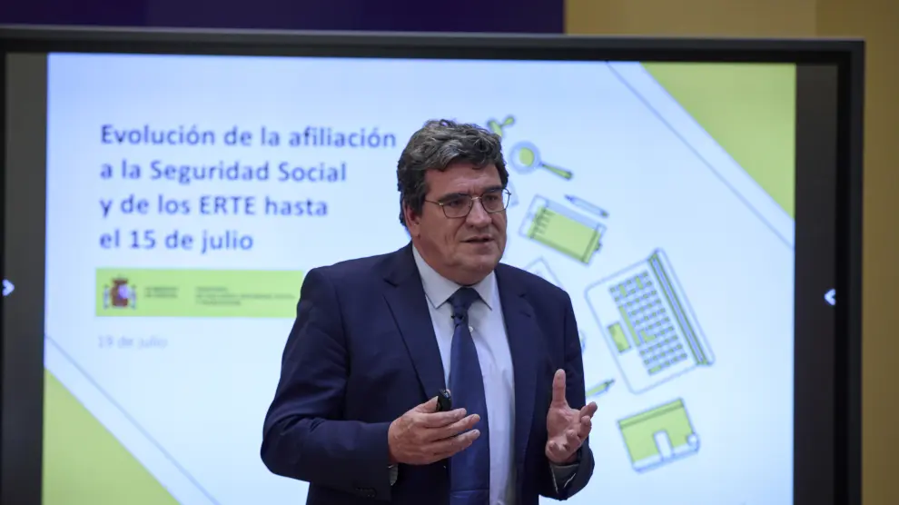José Luis Escrivá, ministro de Inclusión, Seguridad Social y Migraciones, ayer en Madrid.