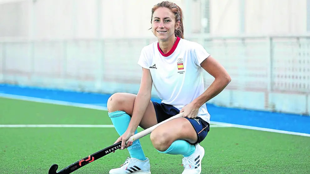 La aragonesa Begoña García, del equipo español de Hockey Hierba