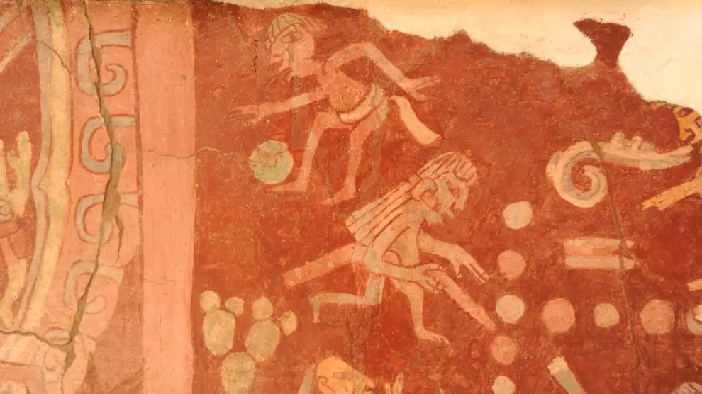Jugador de pelota de los murales de Teotihuacán
