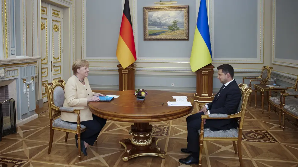 German Chancellor Angela Merkel visits Ukraine
