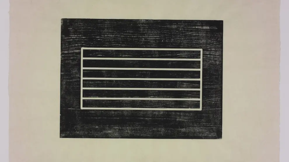 Donald Judd. 'Sin título', 1961-1975. Xilografía sobre papel oriental crema.