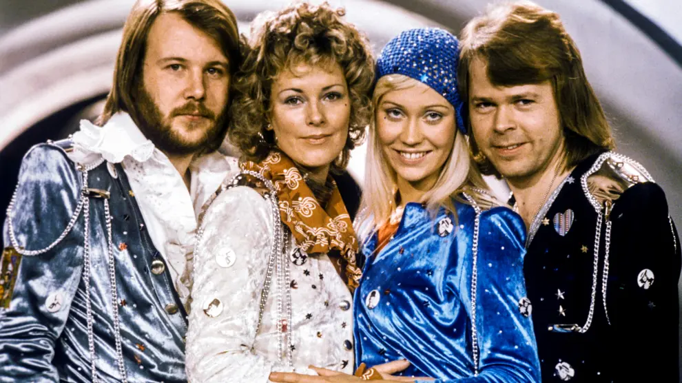 FILE PHOTO: Swedish pop group Abba: Benny Andersson, Anni-Frid Lyngstad, Agnetha Faltskog and Bjorn Ulvaeus pose after winning the Swedish branch of the Eurovision Song Contest with their song "Waterloo\