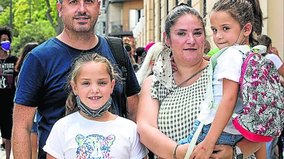 David Navarro y familia en Zaragoza.