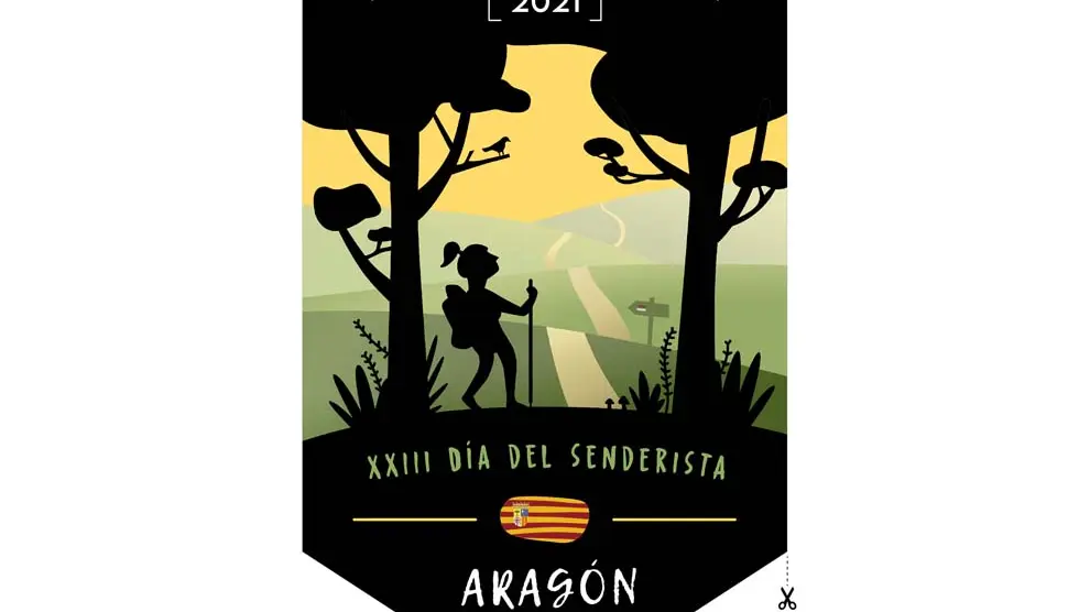 Banderín del XXIII Día del Senderista de Aragón, recórtalo y participa.