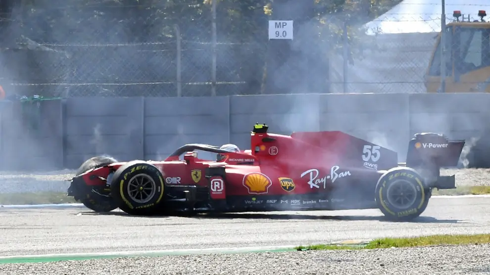 Accidente de Carlos Sainz en el Gran Premio de Italia en Monza