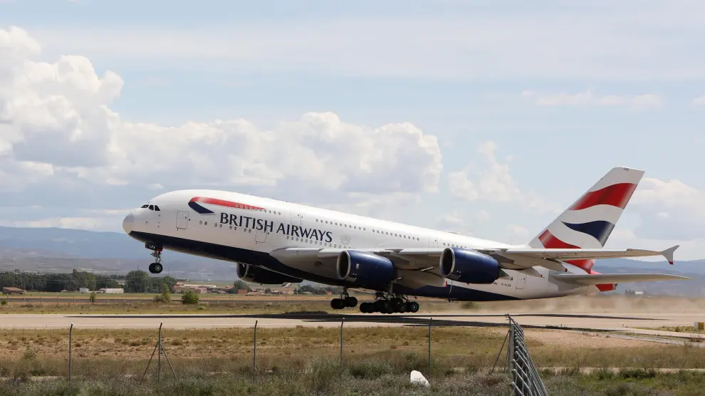 Un Airbus A380 de British Airways partió la semana pasada del aeropuerto de Teruel.