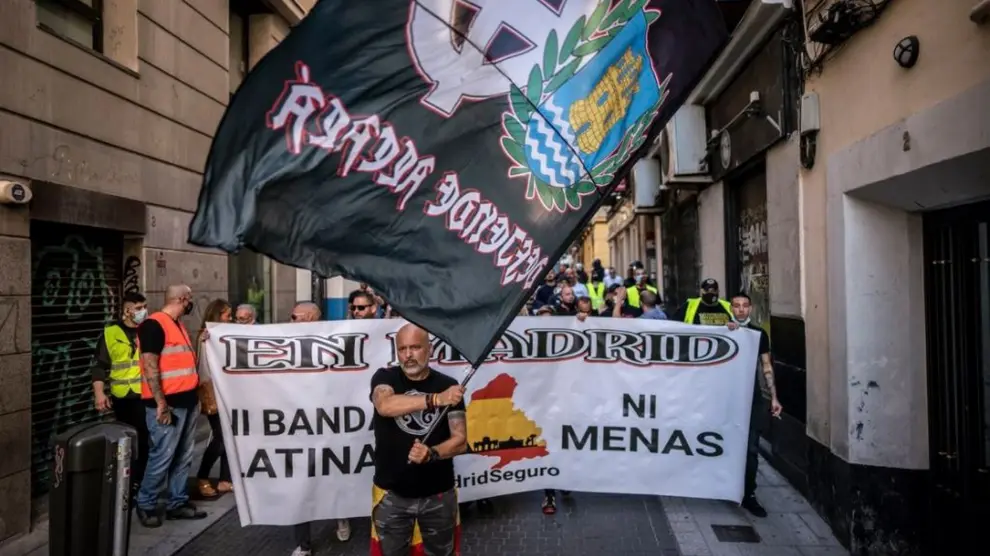 Manifestación de neonazis en Madrid.