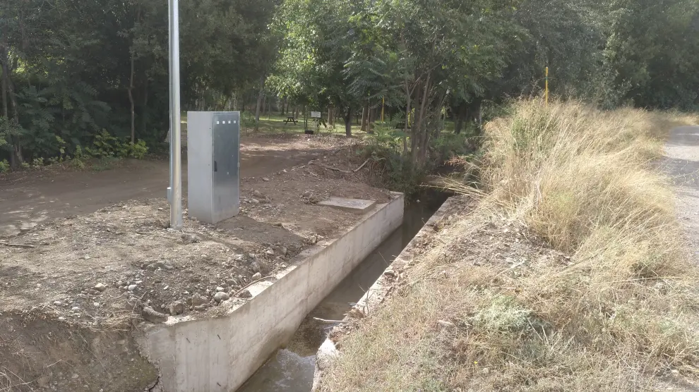 Uno de los puntos de control de este proyecto en el río Queiles.