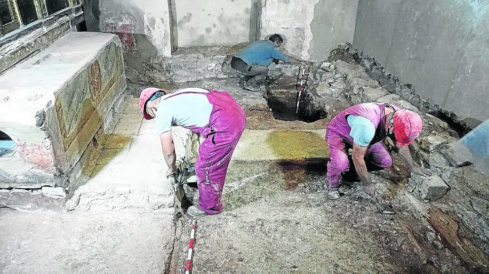 Trabajos de restauración de la capilla de San Andrés de Rueda