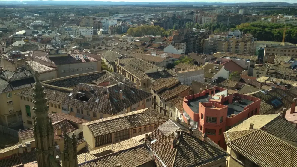 Vista aérea de la ciudad de Huesca.