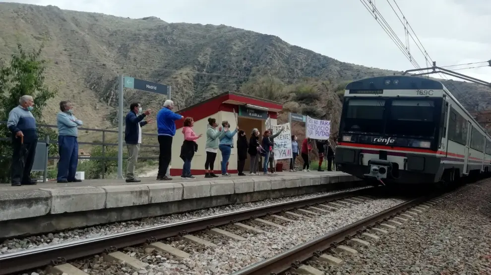 Otra protesta este domingo en la estación de Embid de la Ribera, pedanía de Calatayud.
