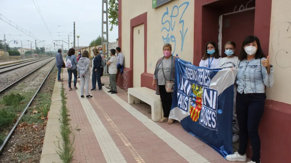 Protesta este domingo en la estación de Grañén.