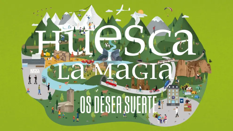 Imagen del sobre que recibirán todos los compradores del número de Lotería que promociona la marca 'Huesca La Magia'.