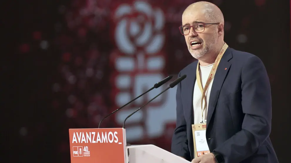 Unai Sordo, secretario general de CC.OO., en el congreso del PSOE.