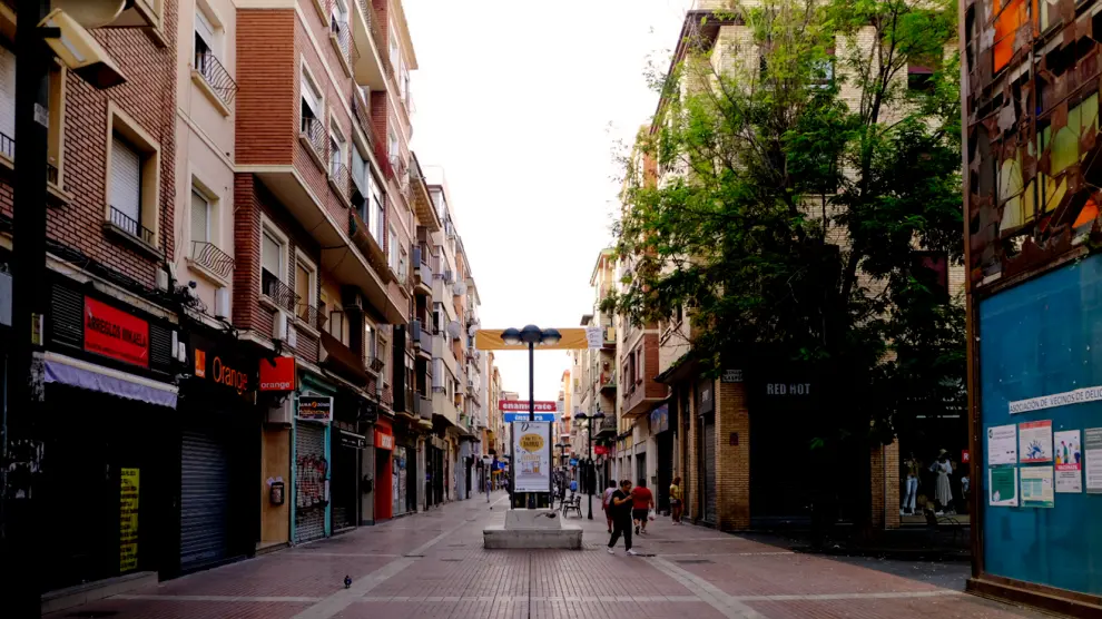 Vista de la calle Delicias, incluida en el proyecto piloto del plan local de comercia.