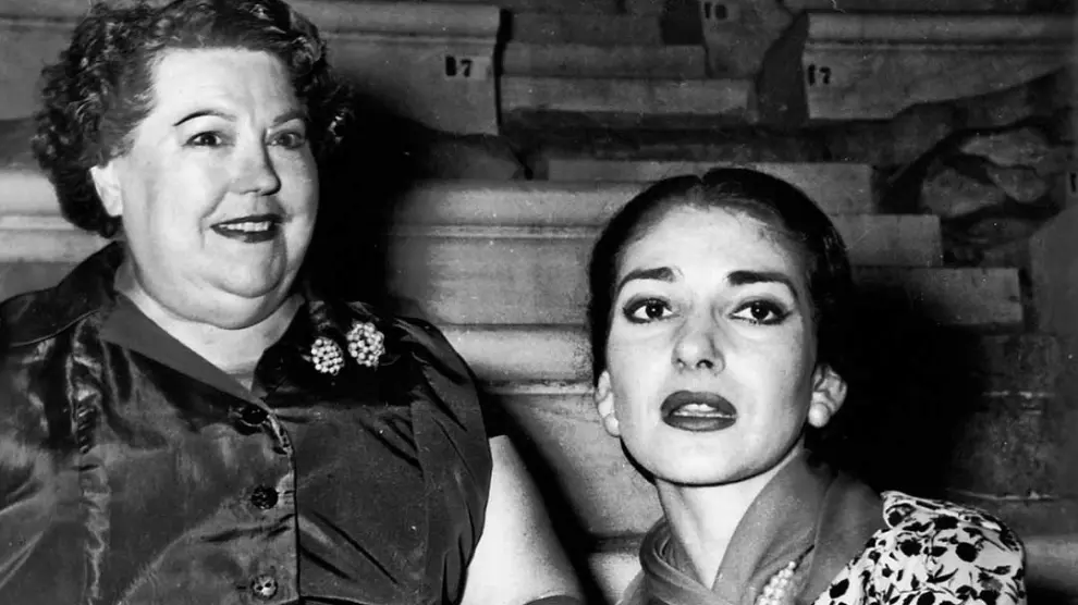 Elvira de Hidalgo con su alumna y su amiga del alma, Maria Callas.