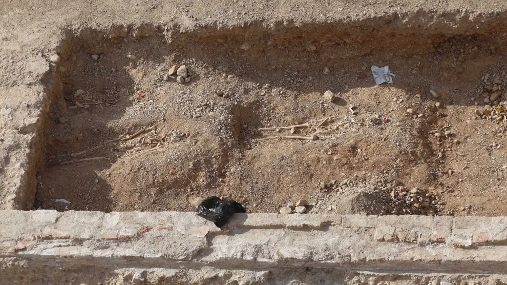 Aparecen restos humanos en la excavación de un nuevo edificio de viviendas en el centro de Zaragoza
