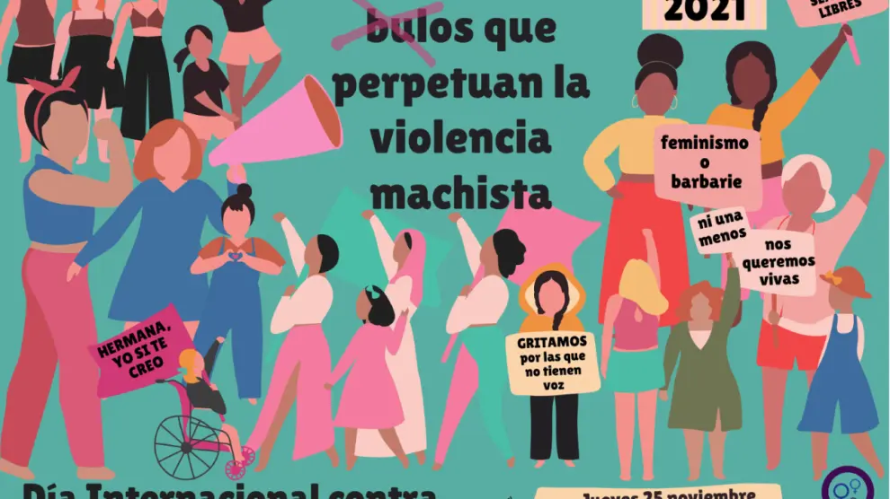 Cartel de la convocatoria de la coordinadora feminista de Zaragoza.