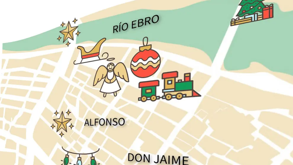 Mapa navideño de Zaragoza