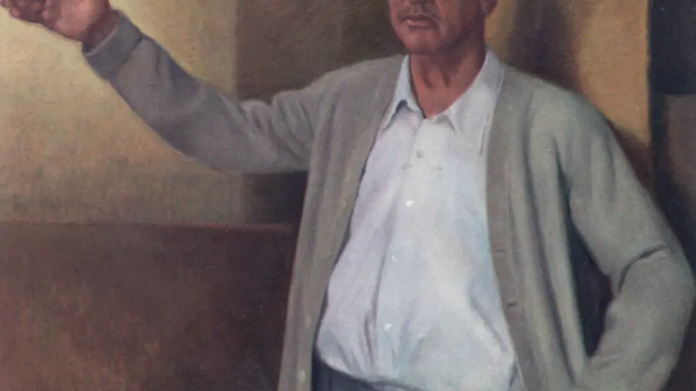 Detalle del retrato de Luis Buñuel, pintado en 1971 por Paulino Vicente.