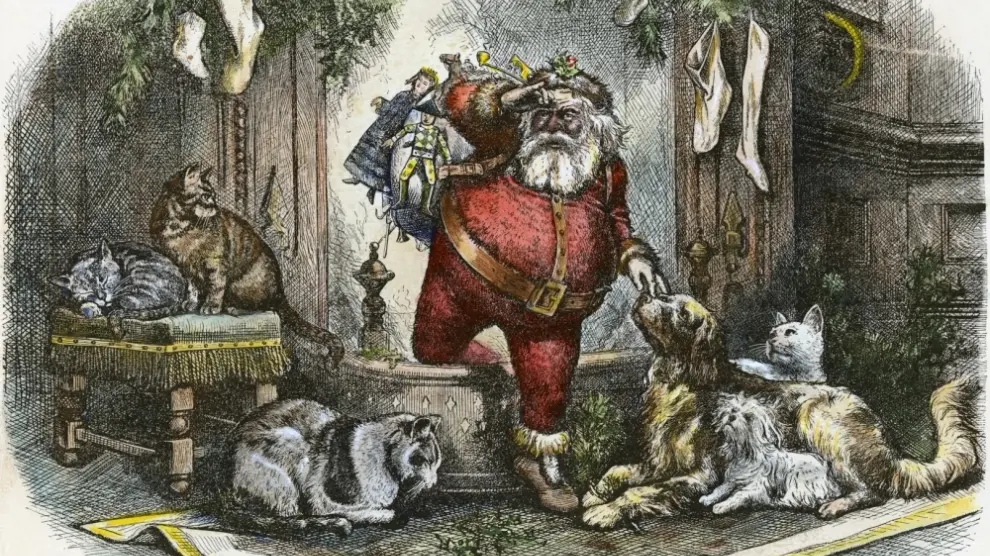 Imagen del Santa Claus imaginado por Nast, en 1881.