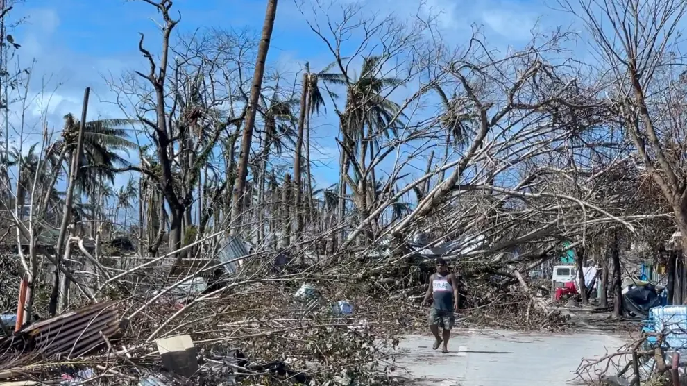 Aftermath of Typhoon Rai in the Philippines
