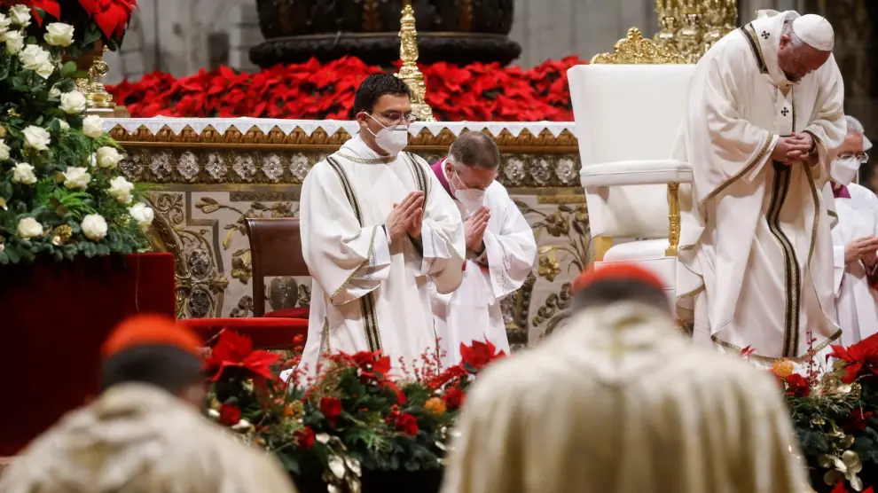 Pope Francis leads the Christmas Eve mass