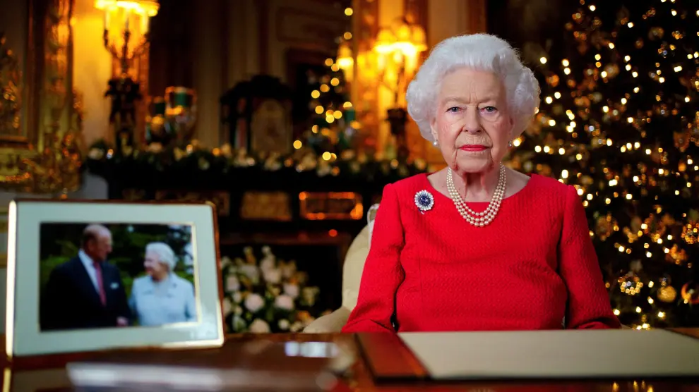 Isabel II durante su mensaje navideño.