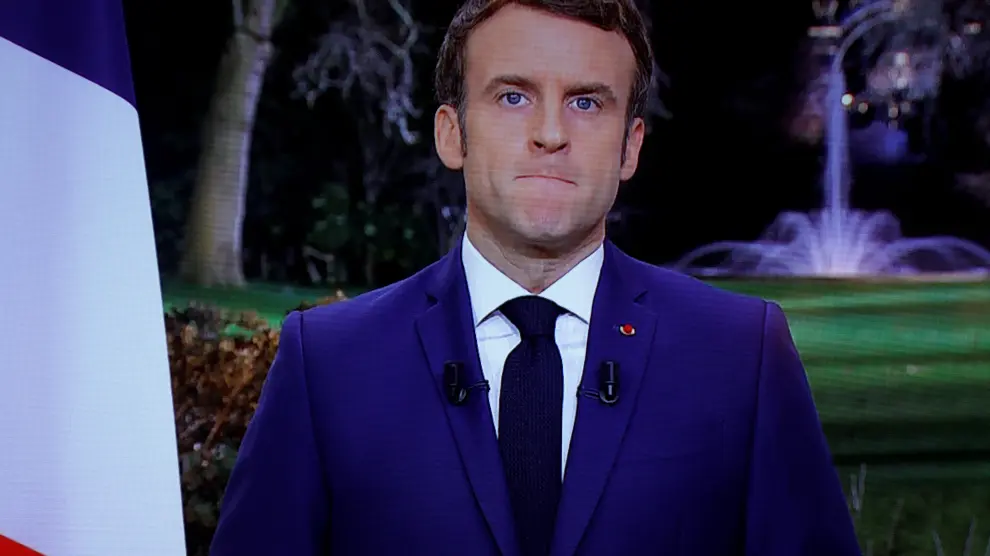 Emmanuel Macron, durante su discurso