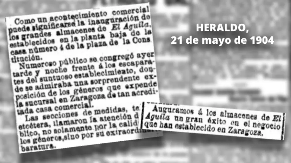 Noticia de HERALDO sobre la inauguración de la primera tienda de Almacenes El Águila.