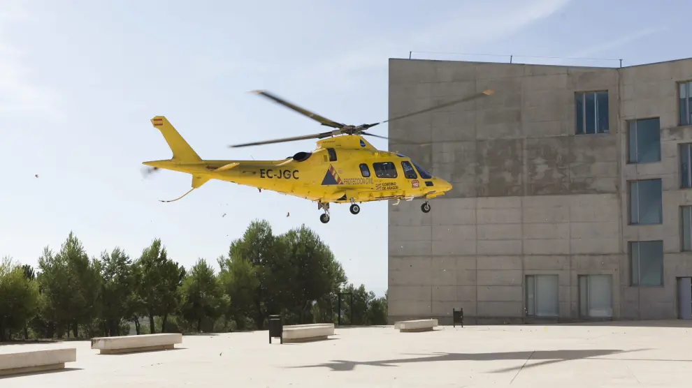 Imagen de archivo del helicóptero del 112-Emergencias Aragón.