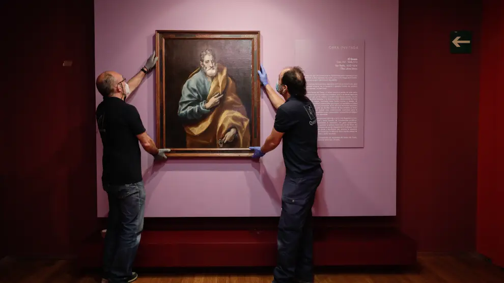 El Museo Goya reabrió sus puertas en 2020, tras el confinamiento, con un Greco cedido temporalmente, que representa a 'San Pedro'.