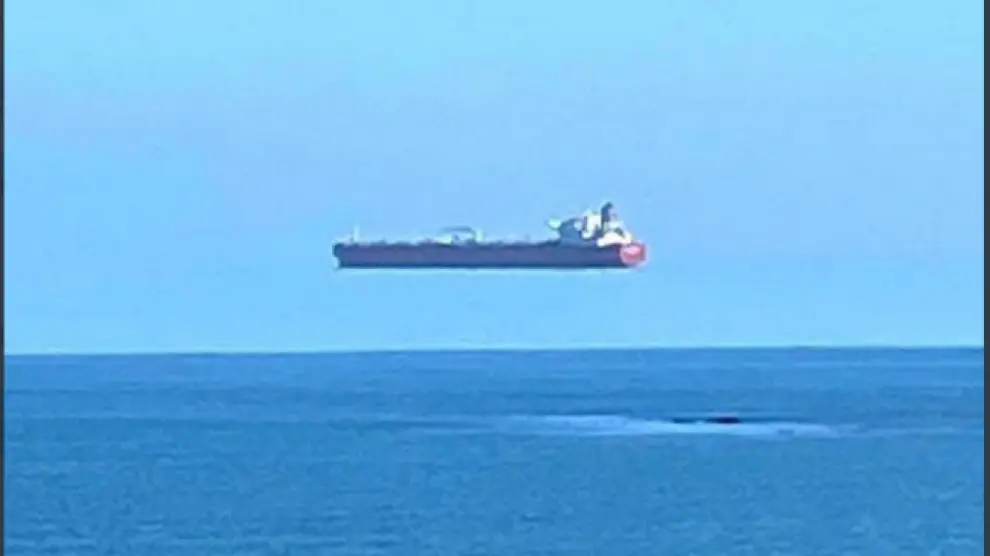 El barco más allá del horizonte que se pudo ver en Escocia.