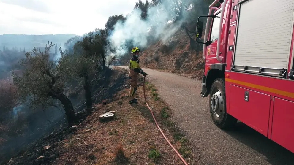 Incendio en Sopeira, sofocado por los Bomberos de la Diputación de Huesca.