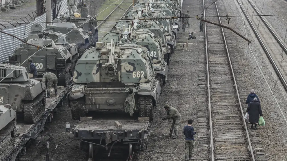 Tanques rusos en la región de Rostov