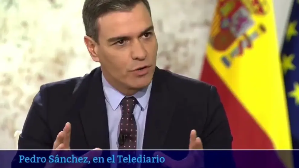 Pedro Sánchez durante la entrevista en el Telediario de La 1