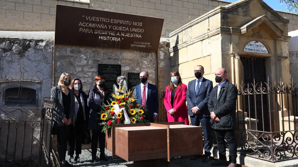 El presidente del Gobierno de Aragón, Javier Lambán, ha conmemorado el Día de la Memoria Democrática en Caspe.