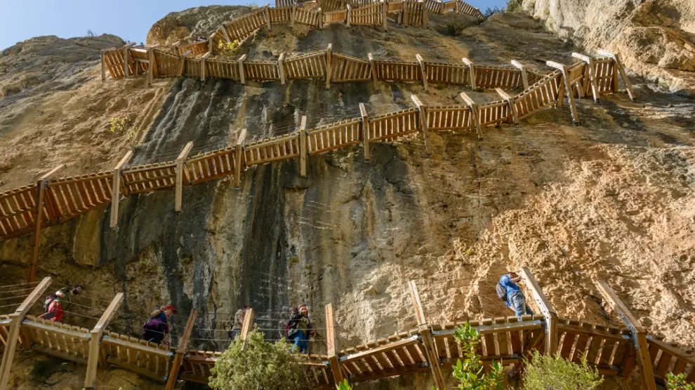 El recorrido de las pasarelas del Congosto de Montrebei es uno de los grandes atractivos del Montsec de Aragón