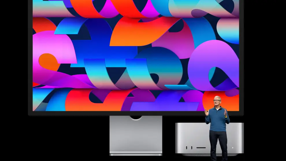 El consejero delegado de Apple, Tim Cook, en la presentación del nuevo Mac Studio.