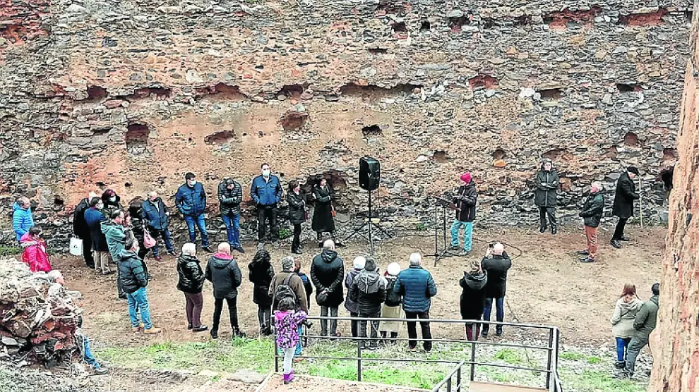 Un momento del acto oficial de ayer en Trasmoz.